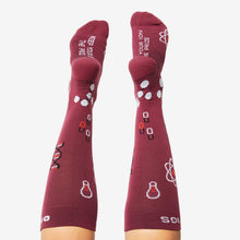 Load image into Gallery viewer, women's Burgundy Ion - Compression Socks